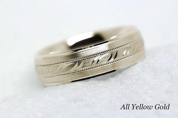 5mm Gold Filigree Design Wedding Band for Men and Women | AT-6693