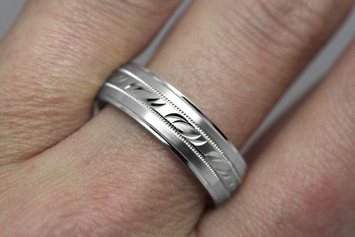 5mm 925 Silver Filigree Design Wedding Band for Men and Women | AT-6693