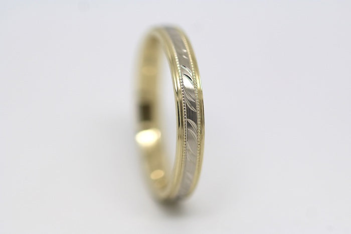 3mm Gold Filigree Wedding Band for Men and Women | AT-6693