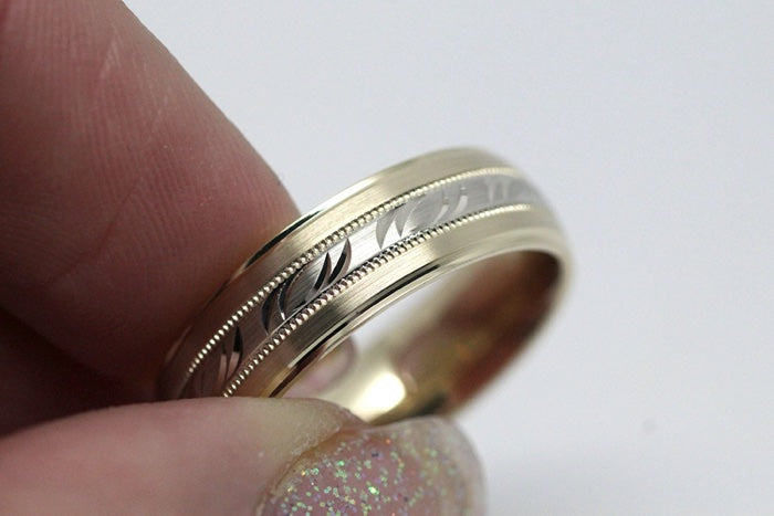 5mm Gold Filigree Design Wedding Band for Men and Women | AT-6693