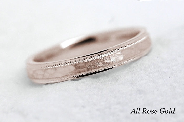 3mm Gold Hammered Wedding Band for Men and Women | AT-8008