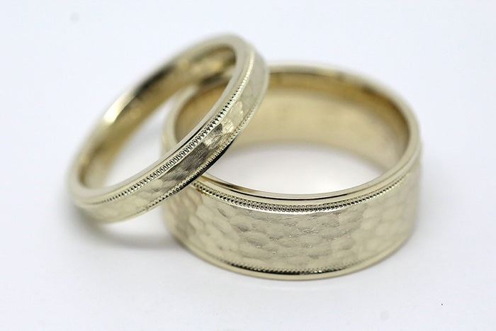 3mm Gold Hammered Wedding Band for Men and Women | AT-8008