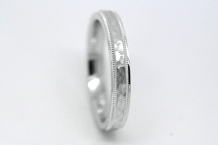 3mm Hammered Wedding Band for Men and Women in 925 Sterling Silver | AT-8008