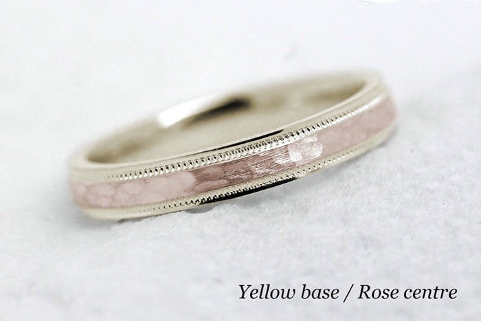 3mm Gold Hammered Wedding Band for Men and Women | AT-8008