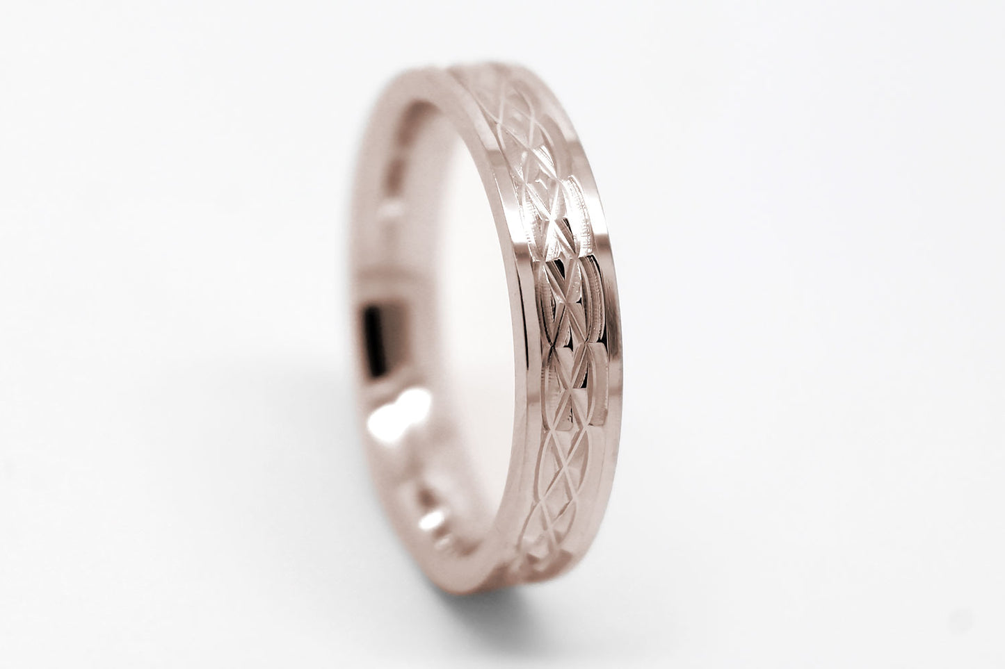 4mm Gold Wedding Band with Infinity Celtic Design for Women and Men | AT-8273