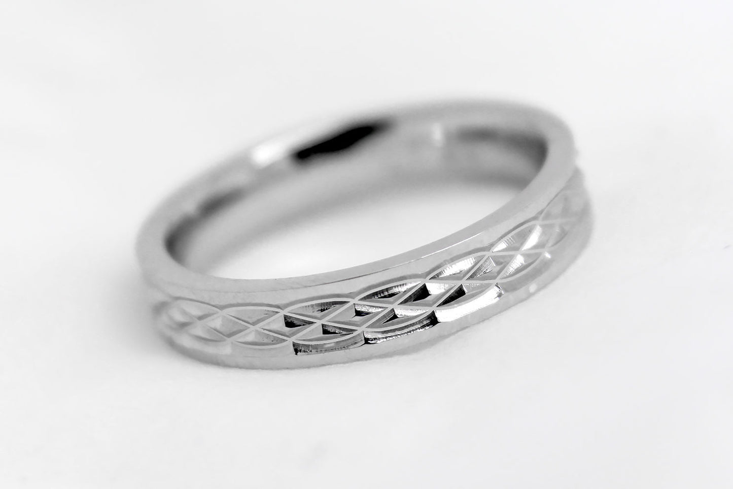 4mm 925 Silver Wedding Band with Infinity Celtic Design for Men and Women | AT-8273