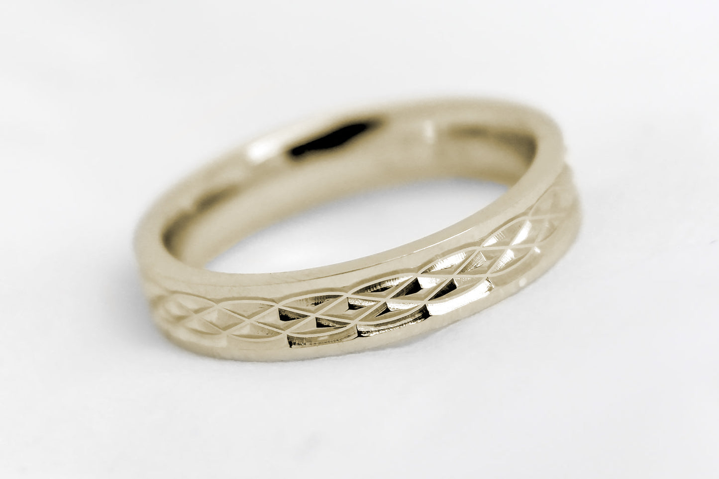4mm Gold Wedding Band with Infinity Celtic Design for Women and Men | AT-8273