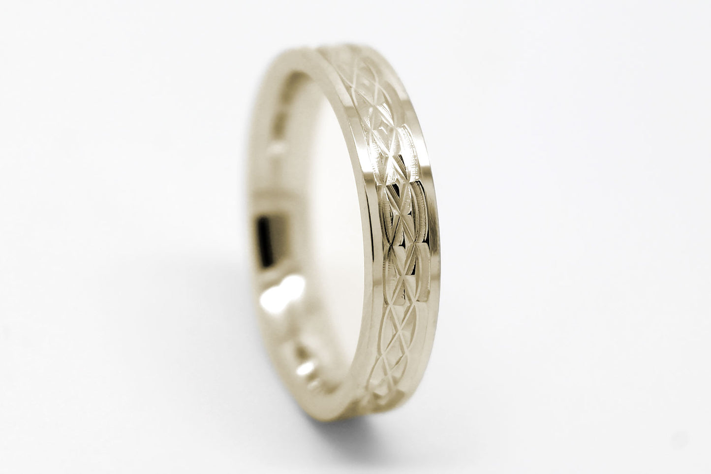 4mm Gold Wedding Band with Infinity Celtic Design for Women and Men | AT-8273