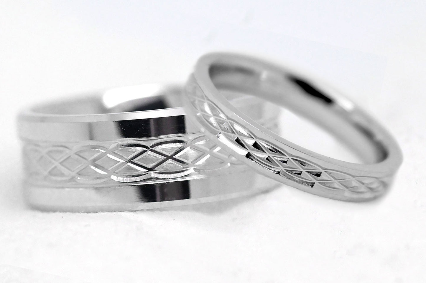 4mm 925 Silver Wedding Band with Infinity Celtic Design for Men and Women | AT-8273