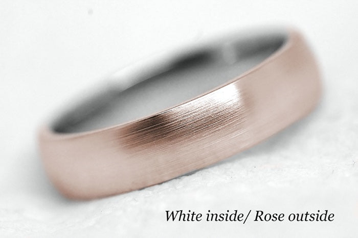 5mm Gold Classic Brushed Dome Wedding Band for Men and Women | AT-TF-0005