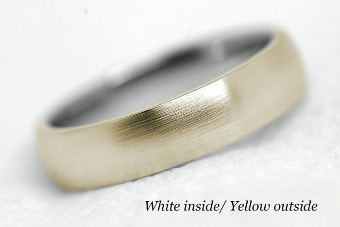 5mm Gold Classic Brushed Dome Wedding Band for Men and Women | AT-TF-0005