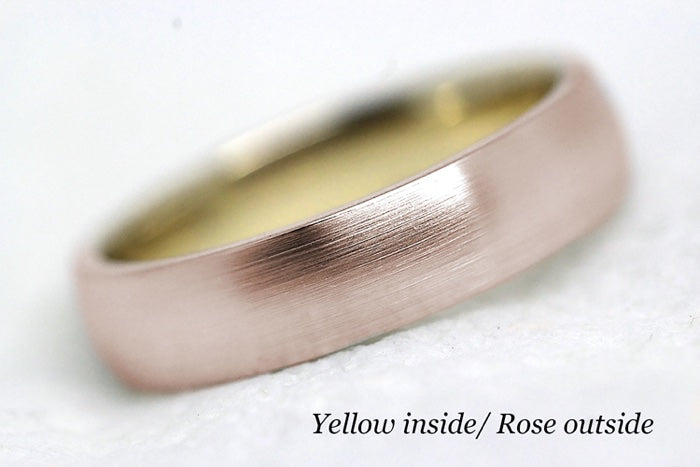 5mm Gold Classic Brushed Dome Wedding Band for Men and Women | AT-TF-0005