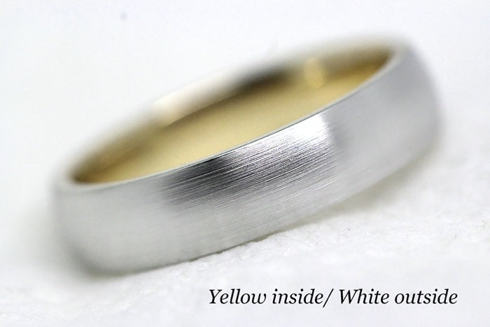 5mm Gold Classic Brushed Dome Wedding Band for Men and Women | AT-TF-0005