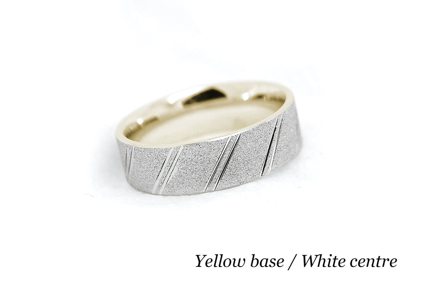 6mm Gold Wedding Band for Men and Women Diamond Dust Diagonal Design | AT-0003