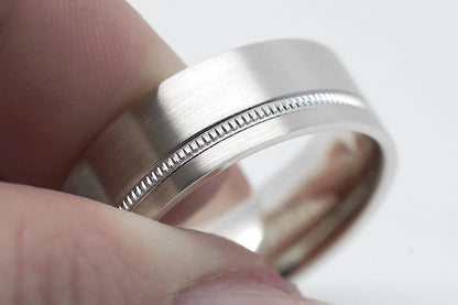 flat silver wedding ring