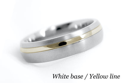 Gold Wedding Ring for Men | 10K 14K 18K Gold | 6mm Brushed Band AT-0007
