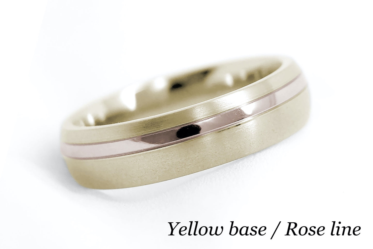 Gold Wedding Ring for Men | 10K 14K 18K Gold | 6mm Brushed Band AT-0007