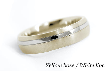 Gold Wedding Ring for Men | 10K 14K 18K Gold | 6mm Brushed Band AT-0007