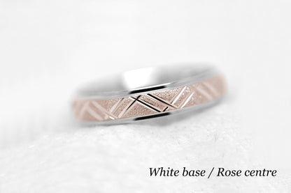 5mm Solid Gold Geometric Stardust Wedding Band for Men and Women | AT-0011