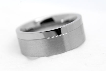 Titanium ring on a white background