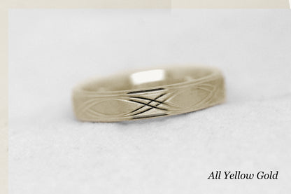 4mm 10K 14K 18K Gold Infinity Wedding Band for Men and Women | T-0017