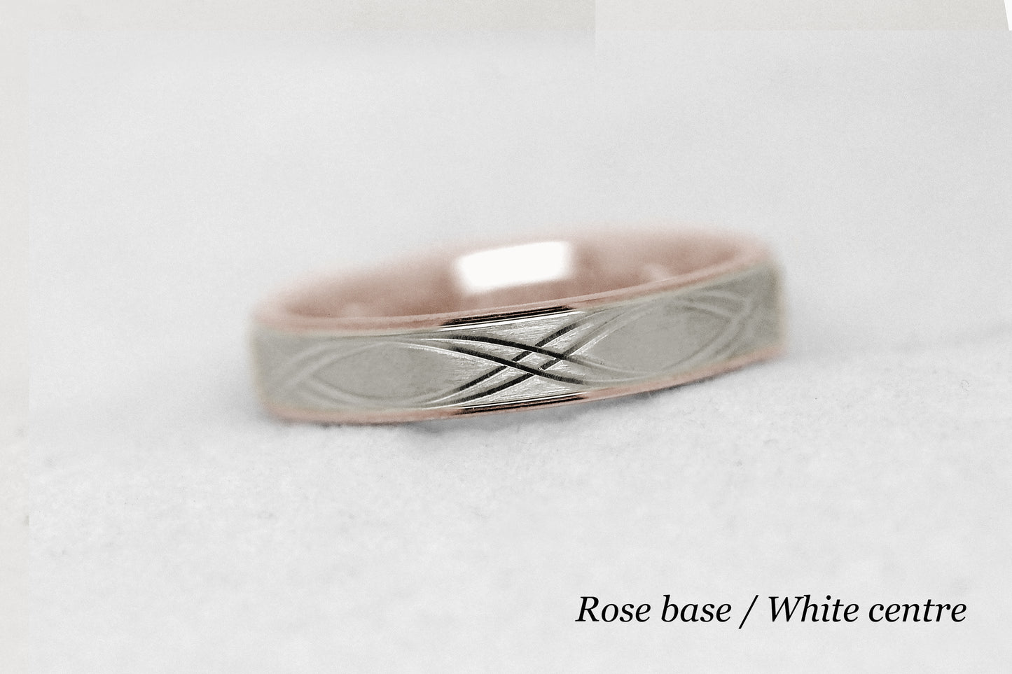 4mm 10K 14K 18K Gold Infinity Wedding Band for Men and Women | T-0017