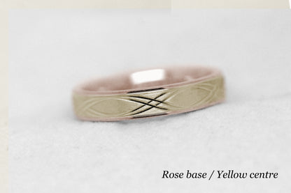 4mm 10K 14K 18K Gold Infinity Wedding Band for Men and Women | T-0017