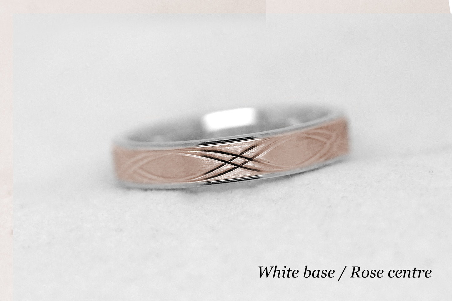 4mm 10K 14K 18K Gold Infinity Wedding Band for Men and Women | T-0017
