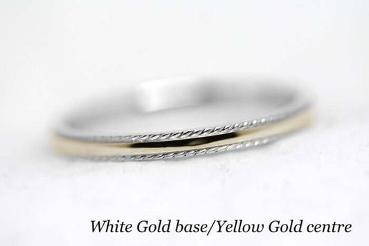 2mm Gold Plain Wedding Band for Women with Twisted edge | 2mm 10K 14K 18K Gold Women's Ring. Polished finish with twisted edges gives this ring an elegant and classic look. Where it alone or stack with other rings