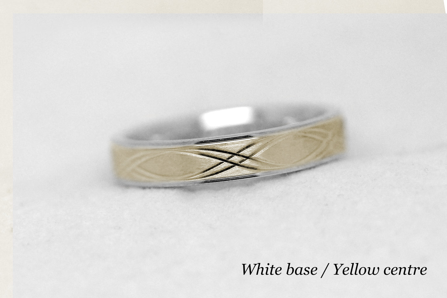 4mm 10K 14K 18K Gold Infinity Wedding Band for Men and Women | T-0017