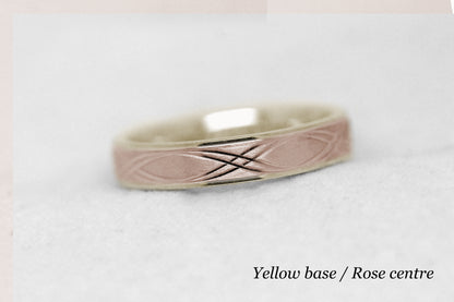 4mm 10K 14K 18K Gold Infinity Wedding Band for Men and Women | T-0017