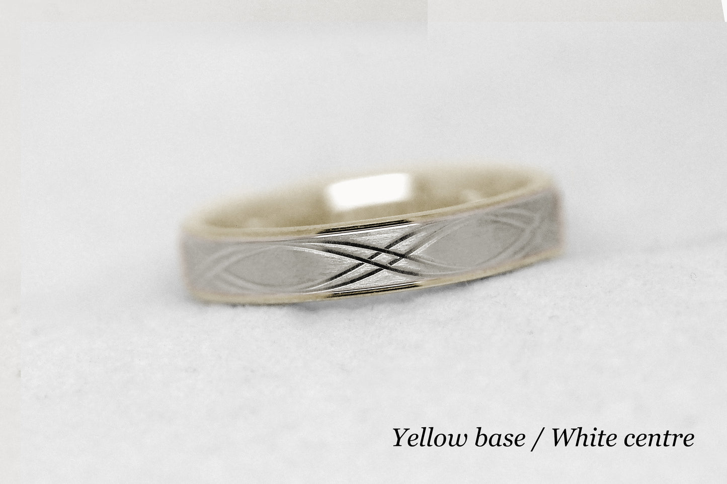 4mm 10K 14K 18K Gold Infinity Wedding Band for Men and Women | T-0017
