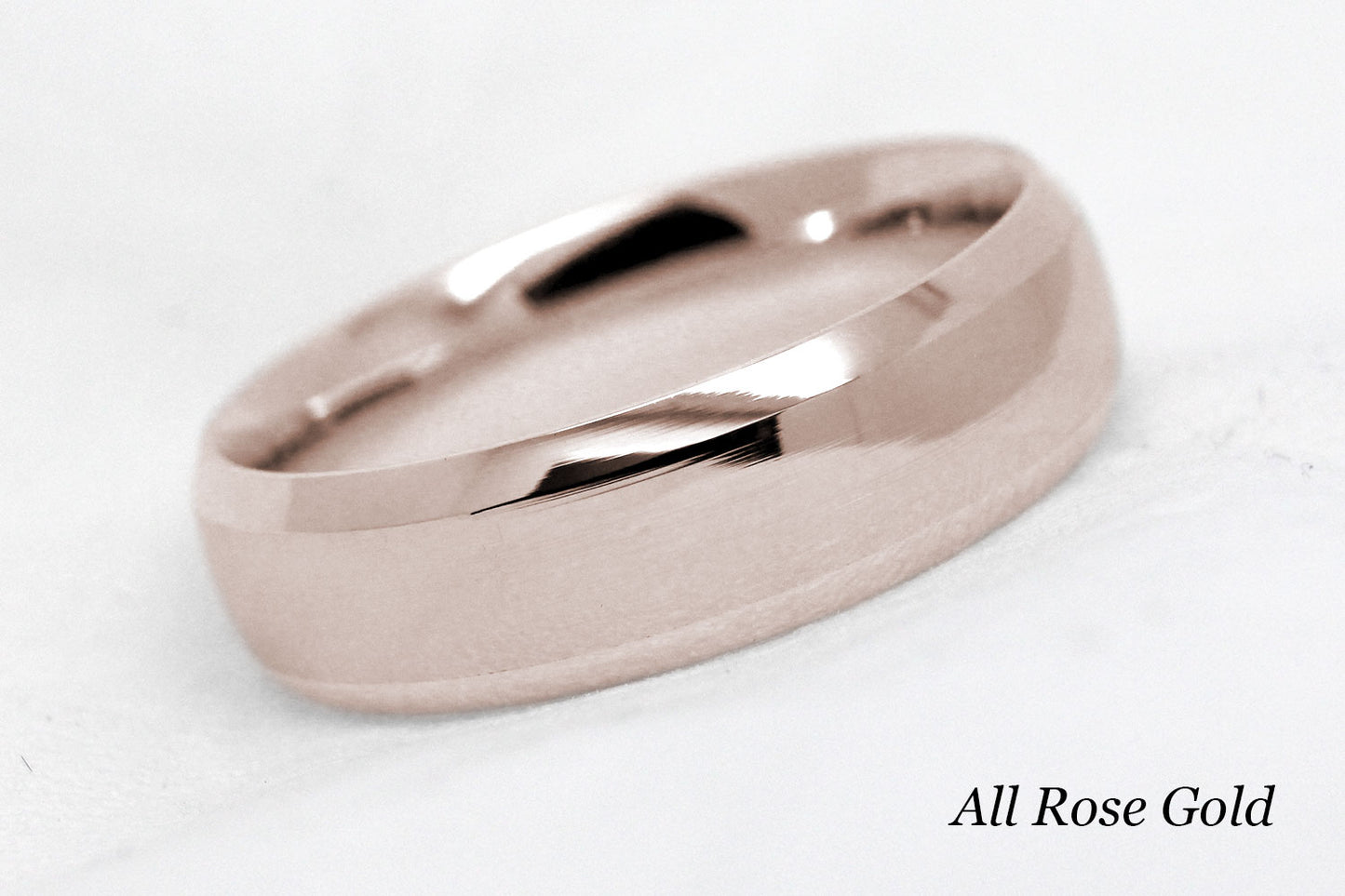 6mm Gold Wedding Band for Men and Women Beveled Polished | AT-0018