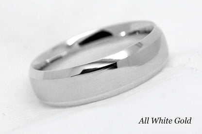 6mm Gold Wedding Band for Men and Women Beveled Polished | AT-0018