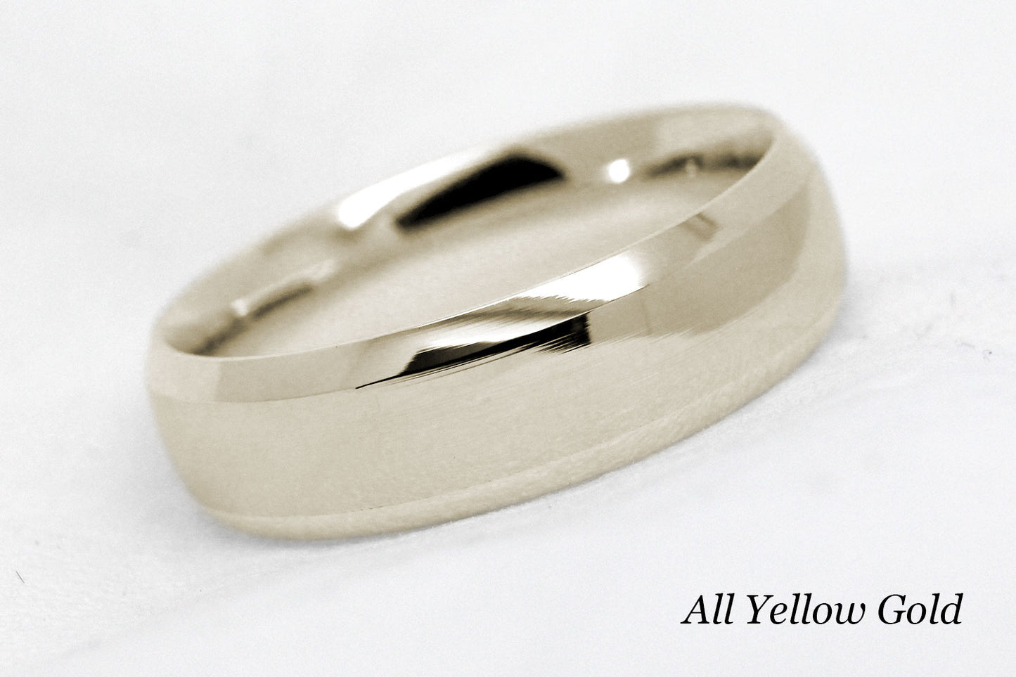6mm Gold Wedding Band for Men and Women Beveled Polished | AT-0018