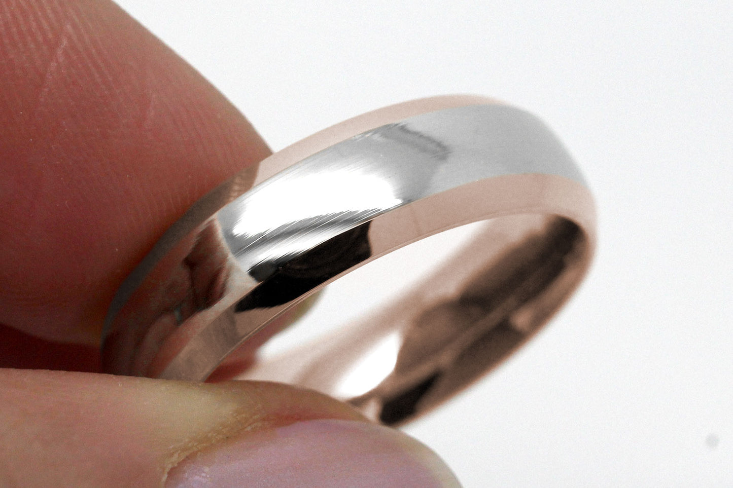 6mm Gold Wedding Band for Men and Women Beveled Polished | AT-0018