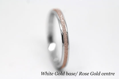 2mm Solid Two Tone Gold Wedding Ring for Women | 2mm stacking solid 10k 14k 18k gold wedding band for women. Perfect as wedding ring, anniversary ring, stack it with your other favourite gold or silver rings