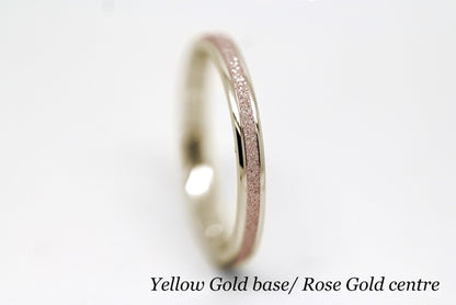 2mm Solid Two Tone Gold Wedding Ring for Women | 2mm stacking solid 10k 14k 18k gold wedding band for women. Perfect as wedding ring, anniversary ring, stack it with your other favourite gold or silver rings
