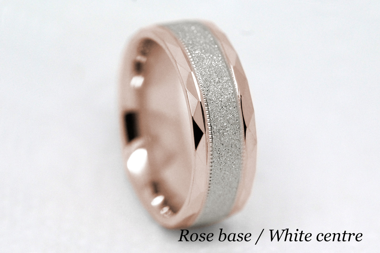6mm Gold Wedding Band for Men and Women Sparkly Faceted Stardust | AT-0021