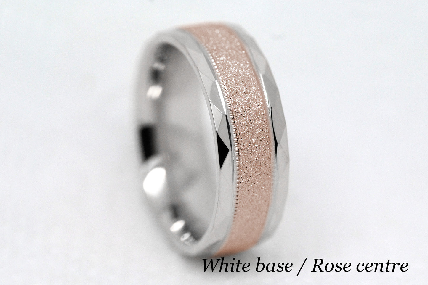 6mm Gold Wedding Band for Men and Women Sparkly Faceted Stardust | AT-0021