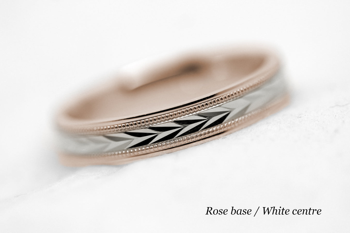 4mm Gold Solid Gold Wedding Band with Wheat design Wedding Band for Women and Men | T-0023