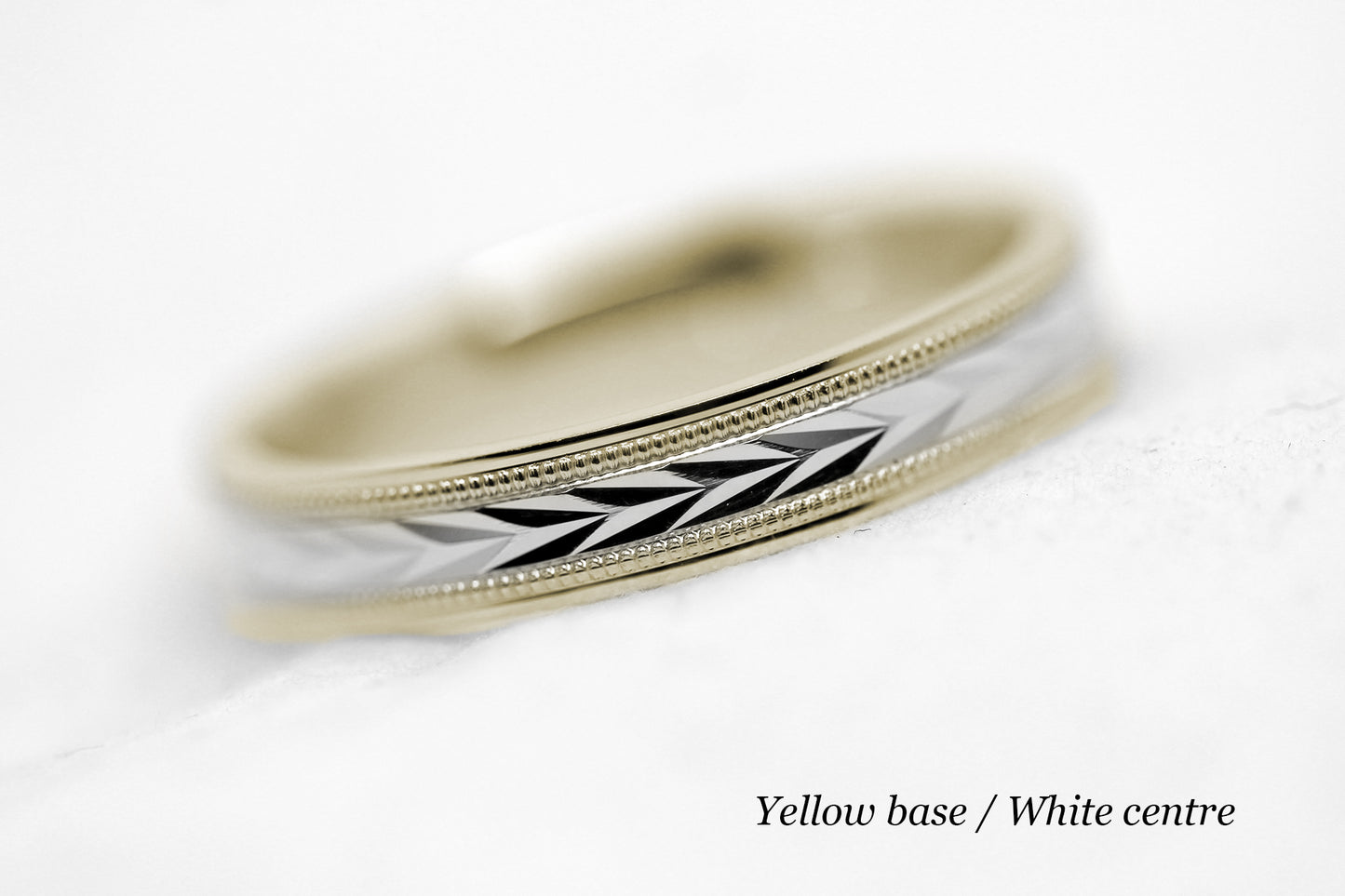4mm Gold Solid Gold Wedding Band with Wheat design Wedding Band for Women and Men | T-0023