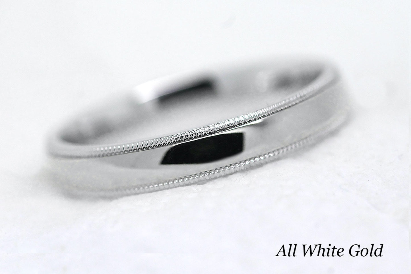 4mm Classic Gold Wedding Band with Milgrain Edge for Men and Women | AT-0026