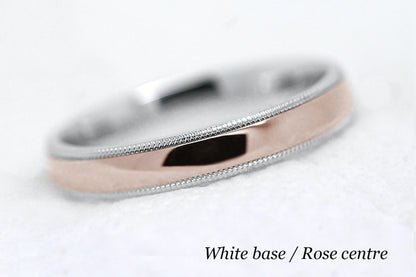 4mm Classic Gold Wedding Band with Milgrain Edge for Men and Women | AT-0026