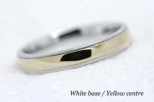 4mm Classic Gold Wedding Band with Milgrain Edge for Men and Women | AT-0026