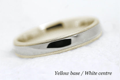 4mm Classic Gold Wedding Band with Milgrain Edge for Men and Women | AT-0026