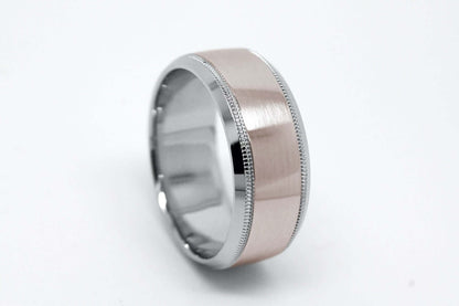 8mm Solid Gold Wedding Band for Men and Women Flat Beveled | T-0030