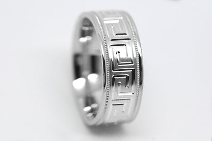 silver greek wedding ring