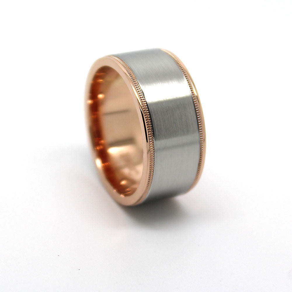 10mm solid gold wedding band for men classic brushed flat engagement ring anniversary gift for him | 10mm Solid Gold Wedding Band for Men. Brushed design with polished sides gives this stunning gold ring an elegant and classic look. Heavy men's ring. This