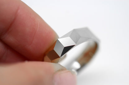 6mm 925 Silver Wedding Band for Men and Women Optical Illusion Geometric | 1234